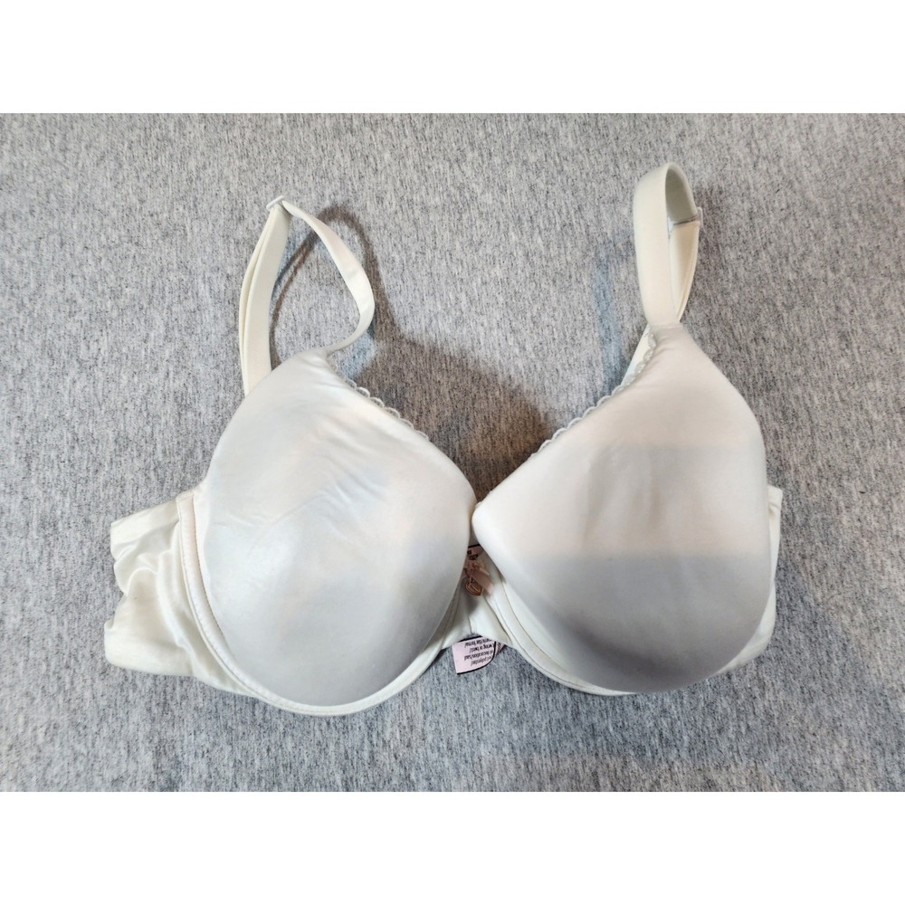 Victoria's Secret Bra Women 34D Ivory Body By Victoria Lined Perfect Coverage